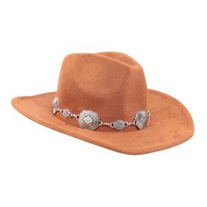 Tan Hat with Silver Accents